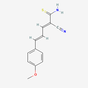 molecular formula C13H12N2OS B2753664 5-(4-Methoxyphenyl)-2-cyano-2,4-pentadienethioamide CAS No. 259530-24-0
