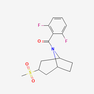 molecular formula C15H17F2NO3S B2753671 (2,6-difluorophenyl)((1R,5S)-3-(methylsulfonyl)-8-azabicyclo[3.2.1]octan-8-yl)methanone CAS No. 1705549-57-0