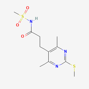 molecular formula C11H17N3O3S2 B2753680 3-[4,6-dimethyl-2-(methylsulfanyl)pyrimidin-5-yl]-N-methanesulfonylpropanamide CAS No. 1355510-56-3