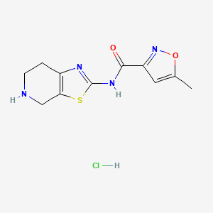 molecular formula C11H13ClN4O2S B2753681 5-甲基-N-(4,5,6,7-四氢噻唑并[5,4-c]吡啶-2-基)异噁唑-3-羧酰胺 盐酸盐 CAS No. 1396877-35-2