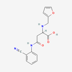 molecular formula C16H15N3O4 B2753682 4-(2-氰基苯氨基)-2-(呋喃-2-基甲基氨基)-4-氧代丁酸 CAS No. 1031807-25-6