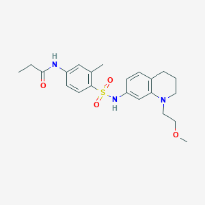 N-(4-(N-(1-(2-methoxyethyl)-1,2,3,4-tetrahydroquinolin-7-yl)sulfamoyl)-3-methylphenyl)propionamide