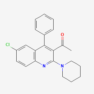 1-[6-Chloro-4-phenyl-2-(piperidin-1-yl)quinolin-3-yl]ethan-1-one