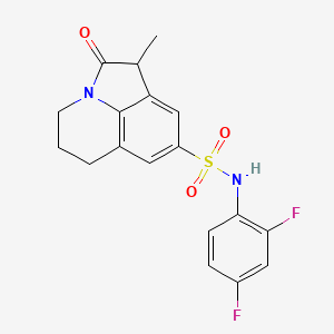 molecular formula C18H16F2N2O3S B2753687 N-(2,4-difluorophenyl)-1-methyl-2-oxo-2,4,5,6-tetrahydro-1H-pyrrolo[3,2,1-ij]quinoline-8-sulfonamide CAS No. 898455-05-5