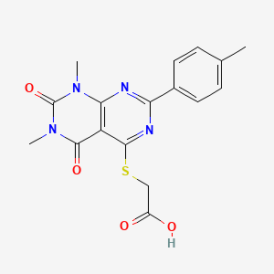 2-[1,3-Dimethyl-7-(4-methylphenyl)-2,4-dioxopyrimido[4,5-d]pyrimidin-5-yl]sulfanylacetic acid