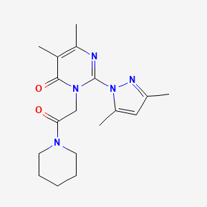 2-(3,5-Dimethylpyrazol-1-yl)-5,6-dimethyl-3-(2-oxo-2-piperidin-1-ylethyl)pyrimidin-4-one