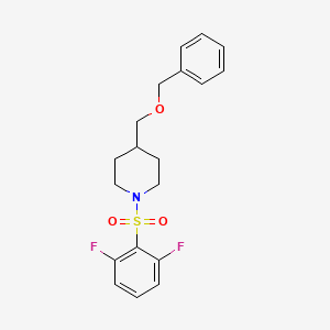 molecular formula C19H21F2NO3S B2753706 4-((Benzyloxy)methyl)-1-((2,6-difluorophenyl)sulfonyl)piperidine CAS No. 1226446-33-8