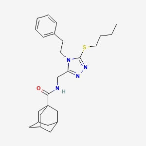 molecular formula C26H36N4OS B2753709 (1S,3s)-N-((5-(butylthio)-4-phenethyl-4H-1,2,4-triazol-3-yl)methyl)adamantane-1-carboxamide CAS No. 477304-02-2
