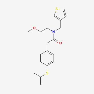 2-(4-(isopropylthio)phenyl)-N-(2-methoxyethyl)-N-(thiophen-3-ylmethyl)acetamide