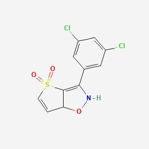 molecular formula C11H7Cl2NO3S B2753730 3-(3,5-Dichlorophenyl)-2,6a-dihydrothieno[2,3-d][1,2]oxazole 4,4-dioxide CAS No. 2138286-80-1