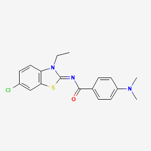 molecular formula C18H18ClN3OS B2753733 (E)-N-(6-chloro-3-ethylbenzo[d]thiazol-2(3H)-ylidene)-4-(dimethylamino)benzamide CAS No. 865544-22-5