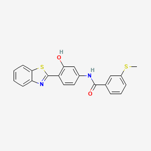 molecular formula C21H16N2O2S2 B2753743 N-(4-(苯并[d]噻唑-2-基)-3-羟基苯基)-3-(甲硫基)苯甲酰胺 CAS No. 946346-31-2