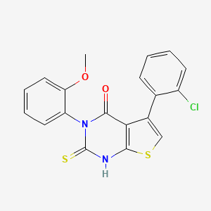 molecular formula C19H13ClN2O2S2 B2753747 5-(2-chlorophenyl)-3-(2-methoxyphenyl)-2-sulfanyl-3H,4H-thieno[2,3-d]pyrimidin-4-one CAS No. 743452-23-5