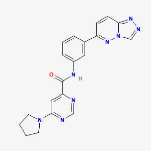 molecular formula C20H18N8O B2753748 N-(3-([1,2,4]triazolo[4,3-b]pyridazin-6-yl)phenyl)-6-(pyrrolidin-1-yl)pyrimidine-4-carboxamide CAS No. 2034284-20-1