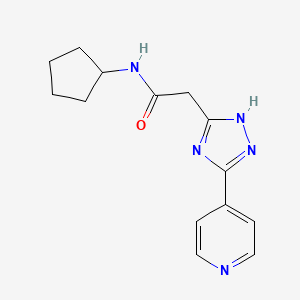 molecular formula C14H17N5O B2753751 N-cyclopentyl-2-(3-(4-pyridyl)(1H-1,2,4-triazol-5-yl))acetamide CAS No. 942856-74-8