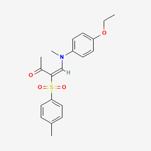 molecular formula C20H23NO4S B2753763 (3E)-4-[(4-ethoxyphenyl)(methyl)amino]-3-[(4-methylphenyl)sulfonyl]but-3-en-2-one CAS No. 1993765-11-9