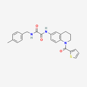 molecular formula C24H23N3O3S B2753772 N1-(4-methylbenzyl)-N2-(1-(thiophene-2-carbonyl)-1,2,3,4-tetrahydroquinolin-6-yl)oxalamide CAS No. 899964-33-1