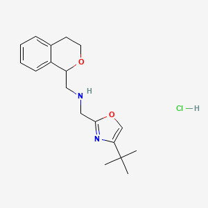 molecular formula C18H25ClN2O2 B2753779 N-[(4-Tert-butyl-1,3-oxazol-2-yl)methyl]-1-(3,4-dihydro-1H-isochromen-1-yl)methanamine;hydrochloride CAS No. 2418717-71-0
