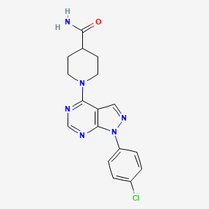 molecular formula C17H17ClN6O B2753782 1-(1-(4-chlorophenyl)-1H-pyrazolo[3,4-d]pyrimidin-4-yl)piperidine-4-carboxamide CAS No. 393845-45-9