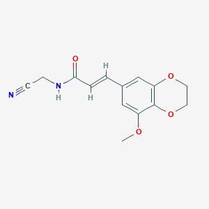 molecular formula C14H14N2O4 B2753785 (E)-N-(cyanomethyl)-3-(5-methoxy-2,3-dihydro-1,4-benzodioxin-7-yl)prop-2-enamide CAS No. 1241694-17-6