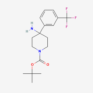 molecular formula C17H23F3N2O2 B2753794 tert-Butyl 4-amino-4-[3-(trifluoromethyl)phenyl]piperidine-1-carboxylate CAS No. 1713160-77-0