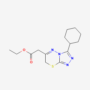 ethyl 2-{3-cyclohexyl-7H-[1,2,4]triazolo[3,4-b][1,3,4]thiadiazin-6-yl}acetate