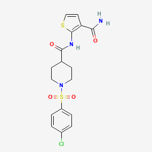 N-(3-carbamoylthiophen-2-yl)-1-((4-chlorophenyl)sulfonyl)piperidine-4-carboxamide