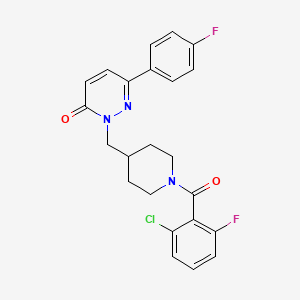 molecular formula C23H20ClF2N3O2 B2753805 2-((1-(2-chloro-6-fluorobenzoyl)piperidin-4-yl)methyl)-6-(4-fluorophenyl)pyridazin-3(2H)-one CAS No. 2309598-17-0