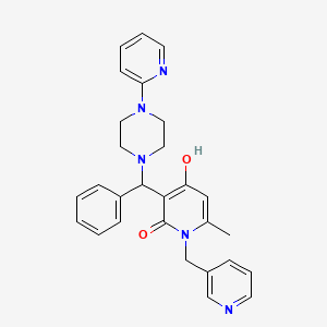 4-hydroxy-6-methyl-3-[phenyl(4-pyridin-2-ylpiperazin-1-yl)methyl]-1-(pyridin-3-ylmethyl)pyridin-2(1H)-one