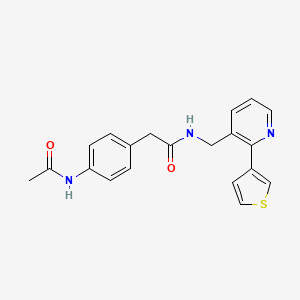 2-(4-acetamidophenyl)-N-((2-(thiophen-3-yl)pyridin-3-yl)methyl)acetamide