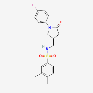 N-((1-(4-fluorophenyl)-5-oxopyrrolidin-3-yl)methyl)-3,4-dimethylbenzenesulfonamide