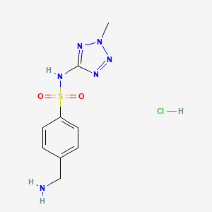 molecular formula C9H13ClN6O2S B2753819 4-(氨甲基)-N-(2-甲基噻唑-5-基)苯磺酰胺；盐酸盐 CAS No. 2137750-92-4