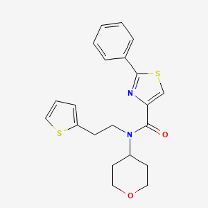 2-phenyl-N-(tetrahydro-2H-pyran-4-yl)-N-(2-(thiophen-2-yl)ethyl)thiazole-4-carboxamide