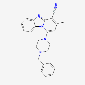 molecular formula C24H23N5 B2753837 1-(4-Benzylpiperazin-1-yl)-3-methylpyrido[1,2-a]benzimidazole-4-carbonitrile CAS No. 304861-62-9