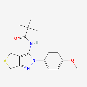 molecular formula C17H21N3O2S B2753841 N-(2-(4-甲氧基苯基)-4,6-二氢-2H-噻吩-3-基)戊酰胺 CAS No. 392253-26-8