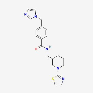 molecular formula C20H23N5OS B2753842 4-((1H-imidazol-1-yl)methyl)-N-((1-(thiazol-2-yl)piperidin-3-yl)methyl)benzamide CAS No. 1705343-37-8