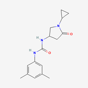 molecular formula C16H21N3O2 B2753845 1-(1-Cyclopropyl-5-oxopyrrolidin-3-yl)-3-(3,5-dimethylphenyl)urea CAS No. 1396684-58-4