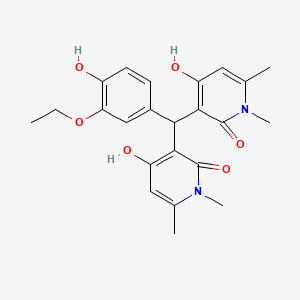 molecular formula C23H26N2O6 B2753847 3,3'-((3-乙氧-4-羟基苯基)亚甲基)双(4-羟基-1,6-二甲基吡啶-2(1H)-酮) CAS No. 883086-38-2