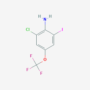molecular formula C7H4ClF3INO B2753850 2-Chloro-6-iodo-4-(trifluoromethoxy)aniline CAS No. 1805237-24-4