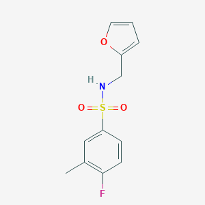 molecular formula C12H12FNO3S B275387 4-fluoro-N-(2-furylmethyl)-3-methylbenzenesulfonamide 