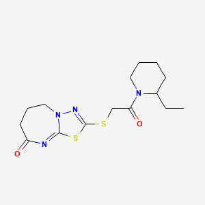 2-[2-(2-ethylpiperidin-1-yl)-2-oxoethyl]sulfanyl-6,7-dihydro-5H-[1,3,4]thiadiazolo[3,2-a][1,3]diazepin-8-one