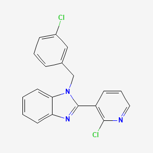 molecular formula C19H13Cl2N3 B2753900 1-(3-chlorobenzyl)-2-(2-chloro-3-pyridinyl)-1H-1,3-benzimidazole CAS No. 338411-32-8