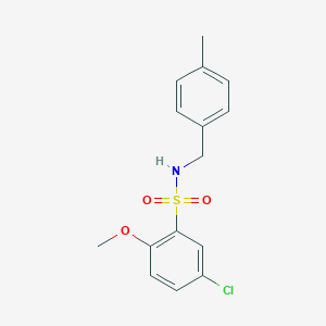 molecular formula C15H16ClNO3S B275392 5-chloro-2-methoxy-N-(4-methylbenzyl)benzenesulfonamide 