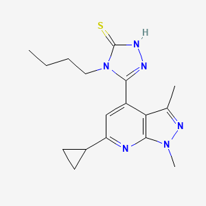 molecular formula C17H22N6S B2753928 4-butyl-5-(6-cyclopropyl-1,3-dimethyl-1H-pyrazolo[3,4-b]pyridin-4-yl)-4H-1,2,4-triazole-3-thiol CAS No. 937598-28-2