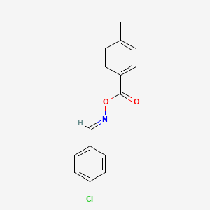 molecular formula C15H12ClNO2 B2753932 (E)-[(4-chlorophenyl)methylidene]amino 4-methylbenzoate CAS No. 306732-25-2