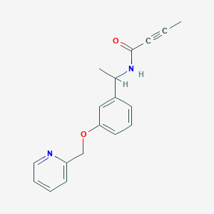 molecular formula C18H18N2O2 B2753938 N-[1-[3-(Pyridin-2-ylmethoxy)phenyl]ethyl]but-2-ynamide CAS No. 2411227-64-8