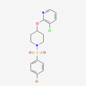 molecular formula C16H16BrClN2O3S B2753941 2-((1-((4-Bromophenyl)sulfonyl)piperidin-4-yl)oxy)-3-chloropyridine CAS No. 1448065-80-2