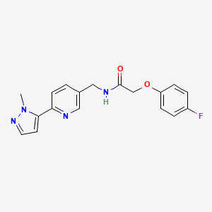 molecular formula C18H17FN4O2 B2753946 2-(4-fluorophenoxy)-N-((6-(1-methyl-1H-pyrazol-5-yl)pyridin-3-yl)methyl)acetamide CAS No. 2034617-74-6