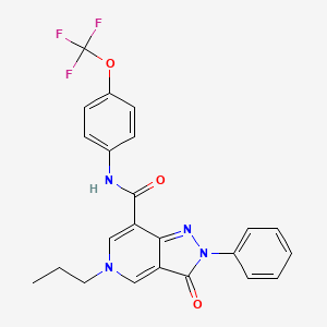 3-oxo-2-phenyl-5-propyl-N-(4-(trifluoromethoxy)phenyl)-3,5-dihydro-2H-pyrazolo[4,3-c]pyridine-7-carboxamide