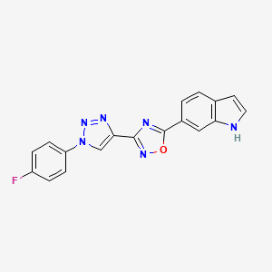 molecular formula C18H11FN6O B2753950 6-{3-[1-(4-fluorophenyl)-1H-1,2,3-triazol-4-yl]-1,2,4-oxadiazol-5-yl}-1H-indole CAS No. 1251607-72-3
